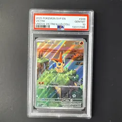 2025 POKEMON SVP EN-SV BLACK STAR PROMO #208 VICTINI PSA 10 - Image 1