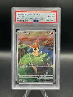 2025 POKEMON SVP EN-SV BLACK STAR PROMO #208 VICTINI PSA 10 - Image 1