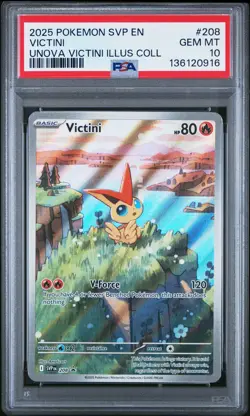 2025 POKEMON SVP EN-SV BLACK STAR PROMO #208 VICTINI PSA 10 - Image 1