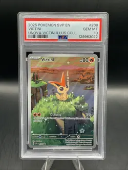 2025 POKEMON SVP EN-SV BLACK STAR PROMO #208 VICTINI PSA 10 - Image 1