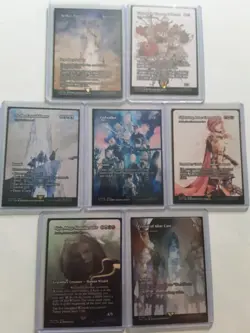 7 mtg borderless cards final fantasy n/m never played - Image 1