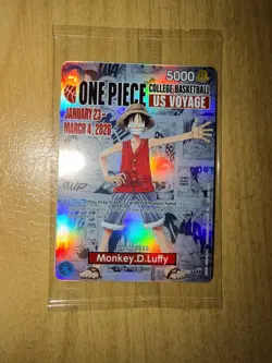 One Piece Monkey.D.Luffy US College Basketball Promo Card PRESALE🏀🔥 - Image 1