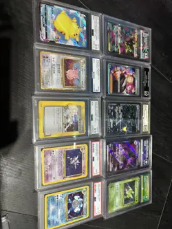 Pokemon Graded Cards x 10 PSA mix grading slab bundle job lot vintage pikachu - Image 1
