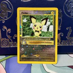 Pichu - 35 - Pokemon Wizards Black Star Promo Card Reverse Holo TRIPLE SWIRL LP - Image 1