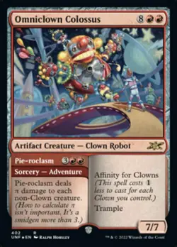 1x Omniclown Colossus // Pie-roclasm - Galaxy Foil NM-Mint, English Unfinity MTG - Image 1