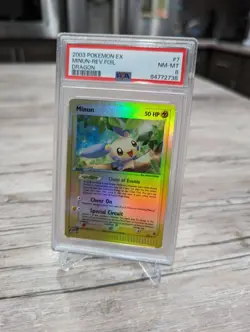 PSA 8 NM-MINT Minun 7/97 REVERSE HOLO Ex Dragon Pokemon Card 289 - Image 2