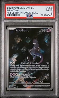 2023 POKEMON SVP EN-SV BLACK STAR PROMO 151 ULTRA-PREM COLL #052 MEWTWO PSA 9 - Image 1