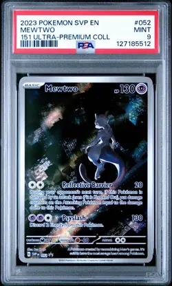 2023 POKEMON SVP EN-SV BLACK STAR PROMO 151 ULTRA-PREM COLL #052 MEWTWO PSA 9 - Image 1