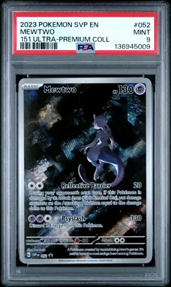 2023 POKEMON SVP EN-SV BLACK STAR PROMO 151 ULTRA-PREM COLL #052 MEWTWO PSA 9 - Image 1