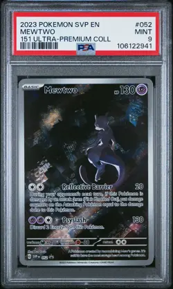2023 POKEMON SVP EN-SV BLACK STAR PROMO 151 ULTRA-PREM COLL #052 MEWTWO PSA 9 - Image 1