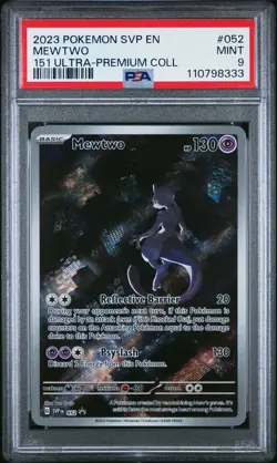 2023 POKEMON SVP EN-SV BLACK STAR PROMO 151 ULTRA-PREM COLL #052 MEWTWO PSA 9 - Image 1