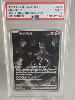 2023 POKEMON SVP EN-SV BLACK STAR PROMO 151 ULTRA-PREM COLL #052 MEWTWO PSA 9 - Image 1
