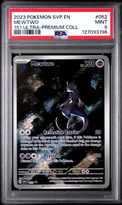 2023 POKEMON SVP EN-SV BLACK STAR PROMO 151 ULTRA-PREM COLL #052 MEWTWO PSA 9 - Image 1