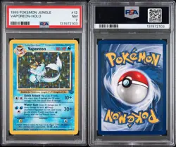 1999 Pokemon Vaporeon Holo 12/64 Jungle PSA 7 - Image 3