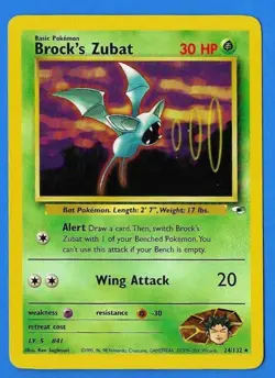 2000 Pokemon Gym Heroes Unlimited Brock's Zubat 24/132 Non-Holo NM-MT - Image 1