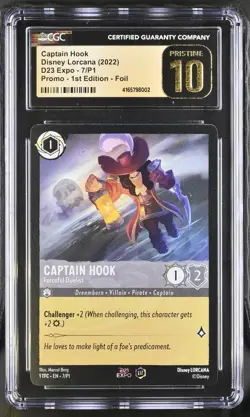 DISNEY LORCANA PROMO D23 EXPO COLLECTOR'S SET #7 CAPTAIN HOOK CGC PRISTINE 10 - Image 1