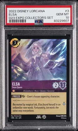 2022 DISNEY LORCANA PROMO D23 EXPO COLLECTOR'S SET #3 ELSA - SNOW QUEEN PSA 10 - Image 1