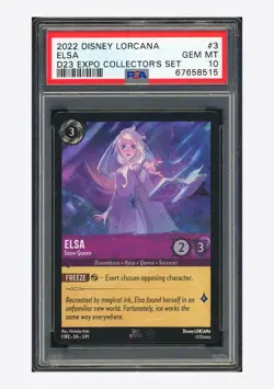 Disney Lorcana PSA 10 Elsa Promo 2022 3/P1 D23 Expo Collector’s Set English - Image 1