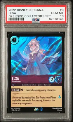 2022 DISNEY LORCANA PROMO D23 EXPO COLLECTOR'S SET #3 ELSA - SNOW QUEEN PSA 10 - Image 1