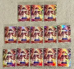 x13 One Piece Monkey D. Luffy ST10-006 Treasure Booster Promo Sealed Lot Bundle - Image 1