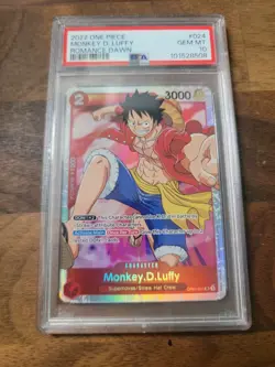 2022 One Piece Monkey D. Luffy Romance Dawn #024 PSA 10 GEM MINT - Image 1