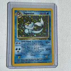 Pokemon TCG Vaporeon Holo Rare Card 12/64 Jungle Set Vintage WOTC LP - Image 1