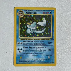Pokemon TCG Vaporeon Holo Rare Card 12/64 Jungle Set Vintage WOTC LP - Image 3