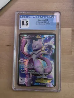 2012 Pokemon Card Black & White Next Destinies Mewtwo EX Full Art 98/99 CGC 8.5 - Image 1