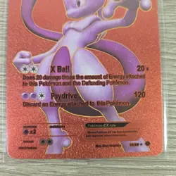 Rare! Mewtwo EX 98/99 Next Destinies Red Foil FanArt Pokemon Card HP 170..!!!!! - Image 3