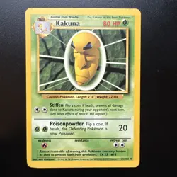 FREE SHIPPING Pokemon 33/102 Kakuna Base Set Uncommon - Image 1