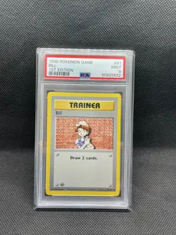1999 Pokemon Base Set 1st Edition Bill #91 PSA 9 MINT - Image 1