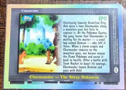 2000 Topps Pokemon TV #EP11 Charmander - The Stray Pokemon Silver Foil - Image 2