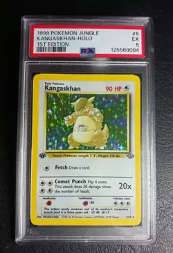 1999 Pokemon 5/64 KANGASKHAN-HOLO 1ST EDITION Jungle PSA 5 - Image 3