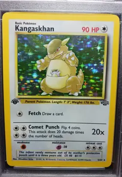 1999 Pokemon 5/64 KANGASKHAN-HOLO 1ST EDITION Jungle PSA 5 - Image 5