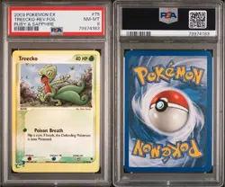 2003 Pokemon PSA 8 NM-MT Treecko 75/109 EX Ruby & Sapphire Reverse Holofoil - Image 1