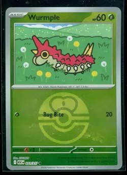 Pokemon WURMPLE 011/217 - Ascended Heroes - Rev Holo - LOVE BALL PATTERN - Image 1