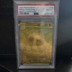 Pokemon TCG Mega Charizard X EX 130/094 - Gold Mega Hyper Rare - PSA 10 - Image 1