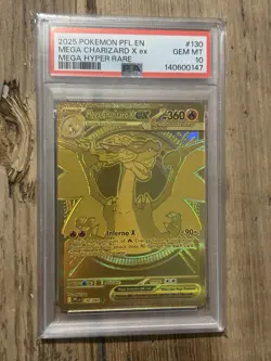 Pokemon TCG Mega Charizard X EX 130/094 - Gold Mega Hyper Rare - PSA 10 - Image 1
