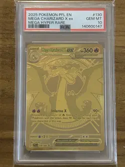 Pokemon TCG Mega Charizard X EX 130/094 - Gold Mega Hyper Rare - PSA 10 - Image 2