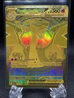 Mega Charizard X EX Gold Card 130/094 Phantasmal Flames Pokemon TCG NM OC Rare - Image 1