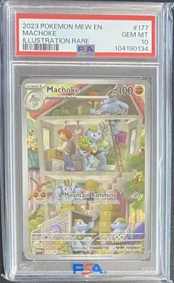 2023 POKEMON MEW EN-151 ILLUSTRATION RARE #177 MACHOKE PSA 10 GEM MINT - Image 1