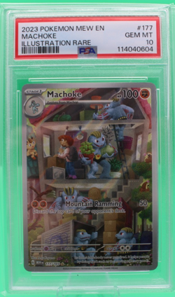 2023 POKEMON MEW EN-151 ILLUSTRATION RARE #177 MACHOKE PSA 10 - Image 1
