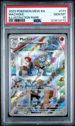 2023 POKEMON MEW EN-151 ILLUSTRATION RARE #177 MACHOKE PSA 10 - Image 1