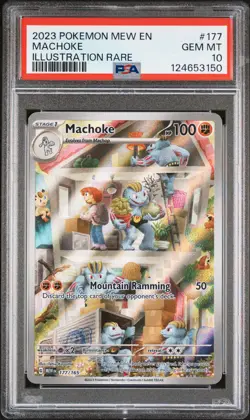 2023 POKEMON MEW EN-151 ILLUSTRATION RARE #177 MACHOKE PSA 10 - Image 1