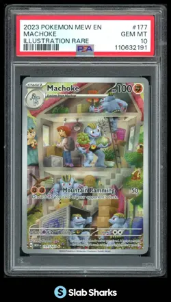 2023 POKEMON SV 151 - MEW EN #177/165 MACHOKE ILLUSTRATION RARE PSA 10 - Image 1
