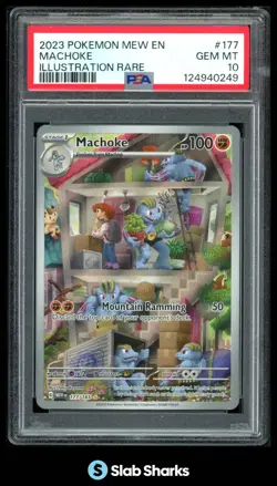 2023 POKEMON SV 151 MEW EN #177/165 MACHOKE ILLUSTRATION RARE PSA 10 - Image 1