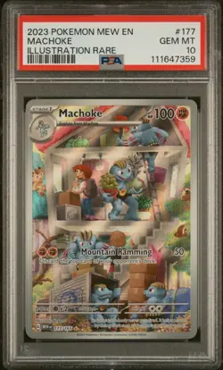 2023 POKEMON MEW EN-151 ILLUSTRATION RARE #177 MACHOKE PSA 10 - Image 1