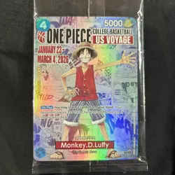 One Piece Monkey D. Luffy US Voyage College Basketball Card Rutgers 1/23 IN HAND - Image 1