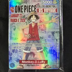 One Piece Monkey D. Luffy US Voyage College Basketball Card Rutgers 1/23 IN HAND - Image 2