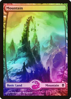 Mountain (244) FOIL Zendikar NM Basic Land Extended / Full Art CARD ABUGames - Image 1